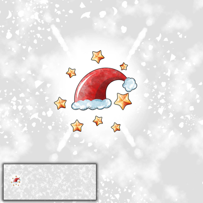 SANTA'S HAT / STARS  (CHRISTMAS SEASON) - panoramic panel looped knit 