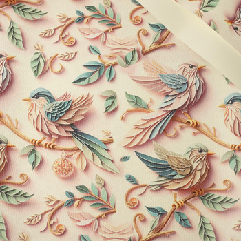 PAPER BIRDS - dickes geprägtes Kunstleder