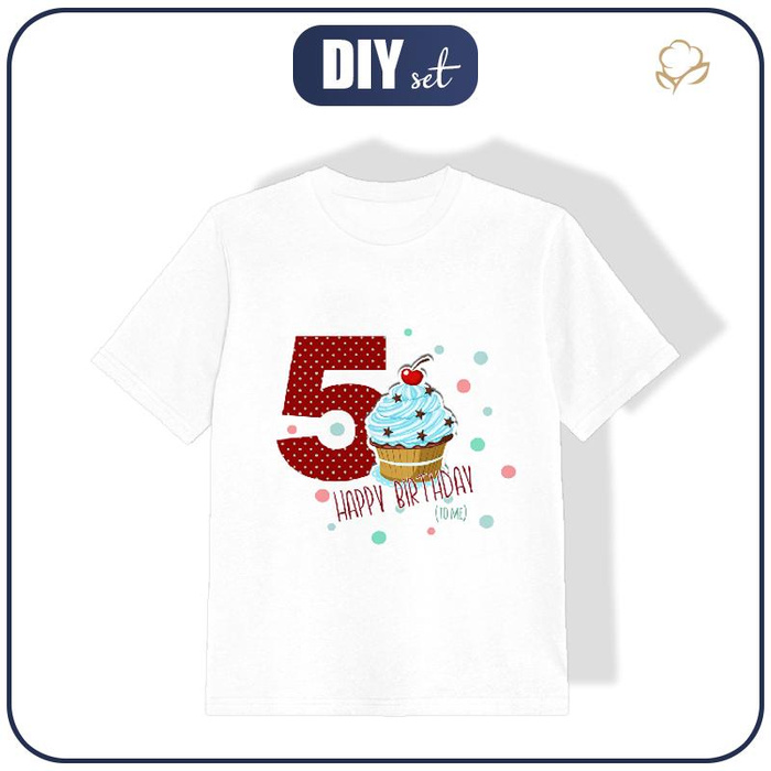 KID’S T-SHIRT - 5ST BIRTHDAY / MUFFIN - single jersey (116/122)