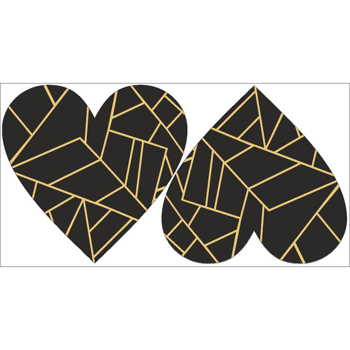 PODUSZKA DEKORACYJNA SERCE - ZŁOTA GEOMETRIA