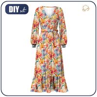 SUKIENKA KOPERTOWA Z FALBANKĄ "ABELLA" (XL) - FLOWERS WZ.37 - zestaw do uszycia