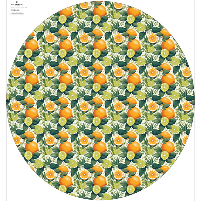 Circle skirt panel - TUTTI FRUTTI PAT.11/ lime creame