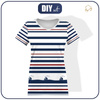 T-SHIRT DAMSKI - STATKI / paski (marine) - single jersey XS