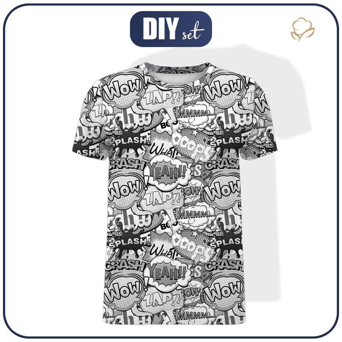 MEN’S T-SHIRT - COMICS (black-white) - single jersey L