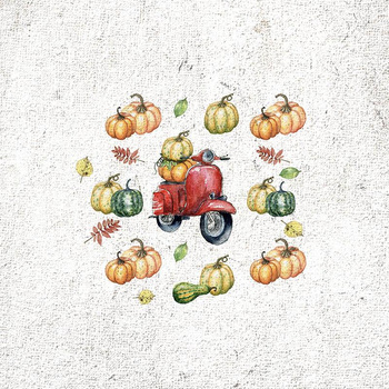 PUMPKINS ON THE SCOOTER (PUMPKIN GARDEN) - panel 50cm x 60cm