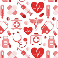 MEDICAL RESCUE (HOBBIES AND JOBS) - red / white - Viscose jersey