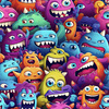 CRAZY MONSTERS PAT. 1 - looped knit fabric