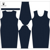 PENCIL DRESS (ALISA) - HERRINGBONE / NIGHT CALL / navy - sewing set XXL