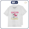 CHILDREN'S SPORTS T-SHIRT - SOCCER FLAMINGO  / white (92/98)