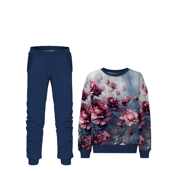 Children's tracksuit (MILAN) - VINTAGE FLOWERS PAT. 4 - sewing set (86/92)