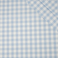 CHECKED / light blue - Cotton woven fabric