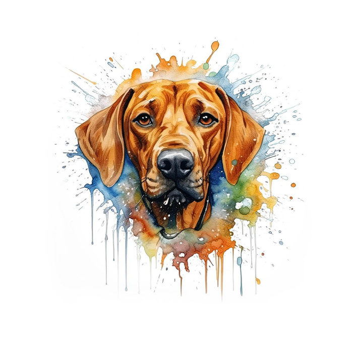 WATERCOLOR RIDGIE - panel (60cm x 50cm) SINGLE JERSEY