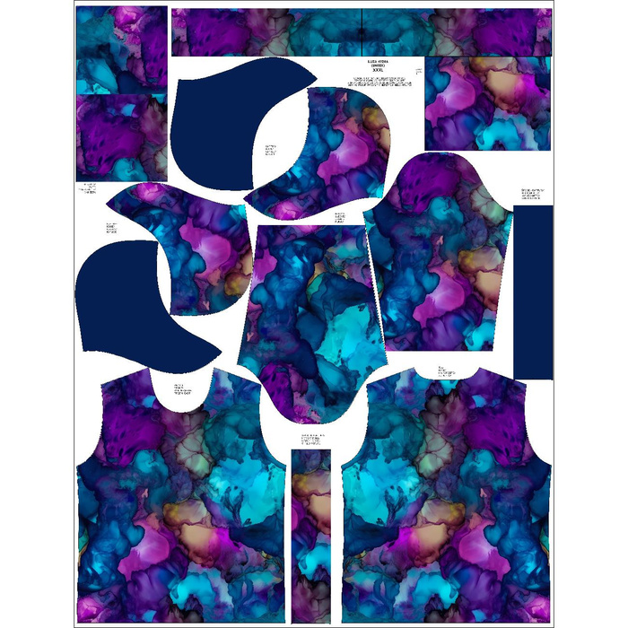 UNISEX HOODIE (HYDRA) - ALCOHOL INK PAT. 2 - sewing set (98/104)