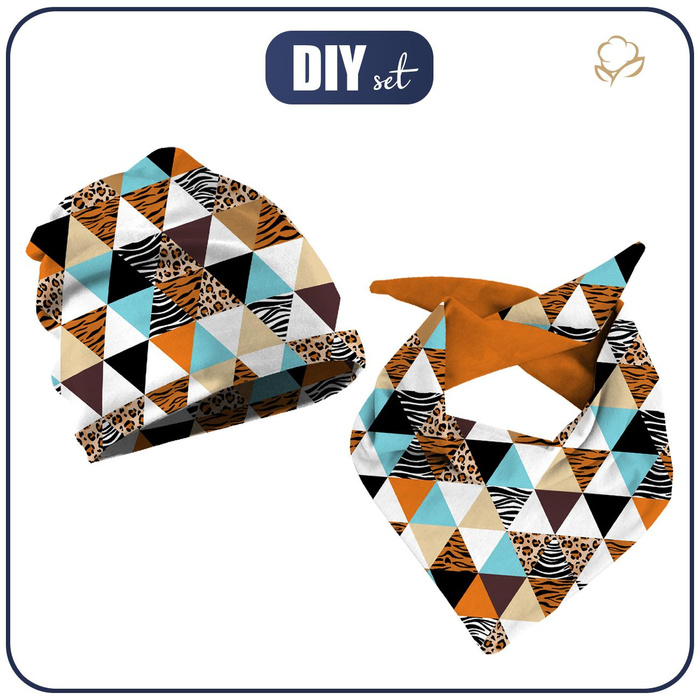 KID'S CAP AND SCARF (CLASSIC) - TRIANGLES / SPOTS 59-61