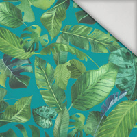 TROPICAL LEAVES pat. 2 / sea blue - swimsuit lycra