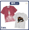 2-PACK - KID’S T-SHIRT - ROCKET AND JEEP - sewing set (140/146)