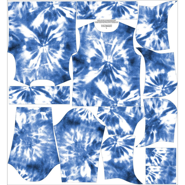 MEN’S HOODIE - BATIK pat. 2 / classic blue - sewing set XXL