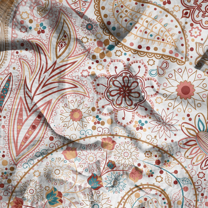 50cm GOLDEN LACE / white - Cotton muslin