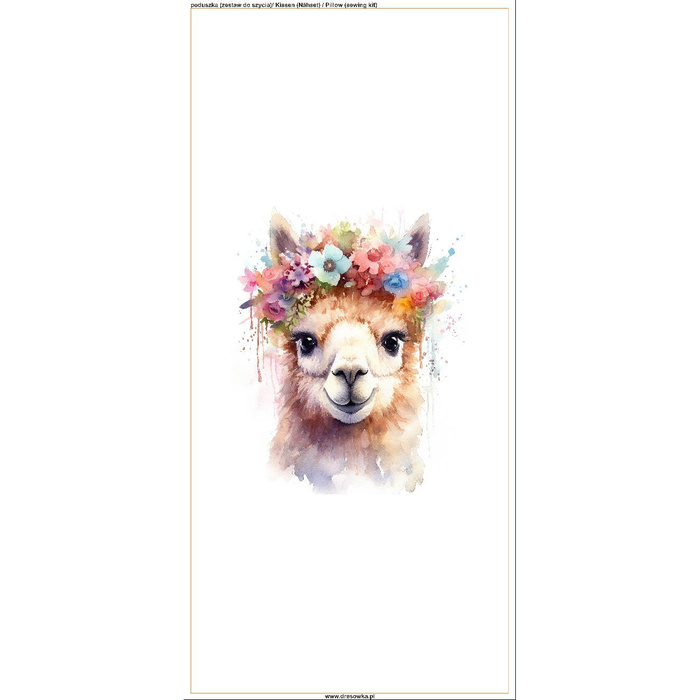 PILLOW 45X45 - WATERCOLOR LAMA - Panama 220g - sewing set