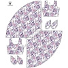 DRESS "ISABELLE" - WILD ROSE FLOWERS PAT. 1 (BLOOMING MEADOW) (Very Peri) - sewing set M