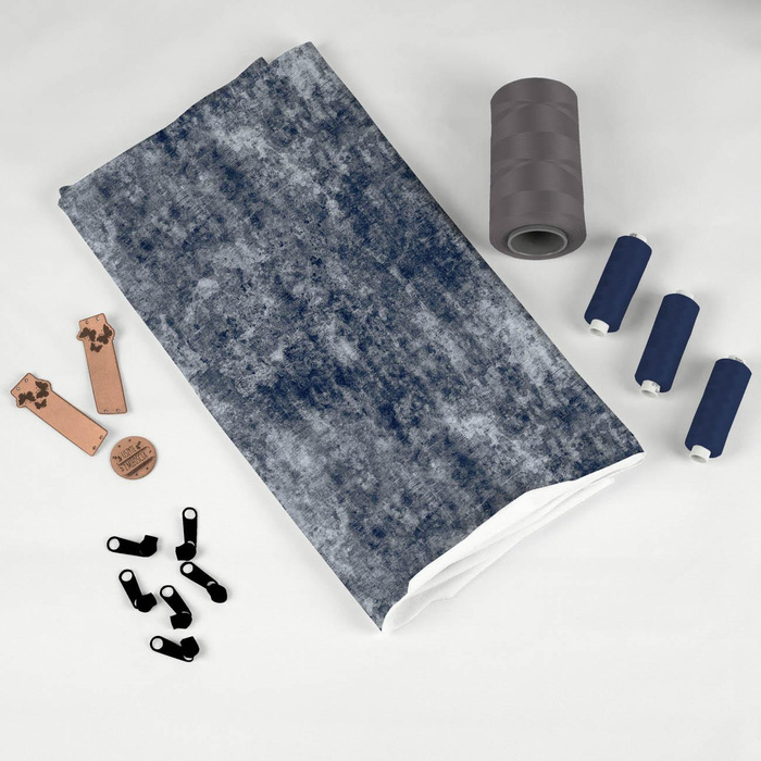 GRUNGE (navy) - Waterproof woven fabric