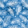 WHITE FEATHERS (CLASSIC BLUE) - looped knit fabric