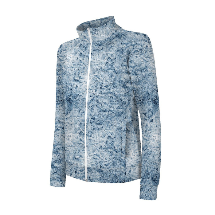 FROST pat. 2 / sea blue (PAINTED ON GLASS) - brushed knitwear with elastane ITY