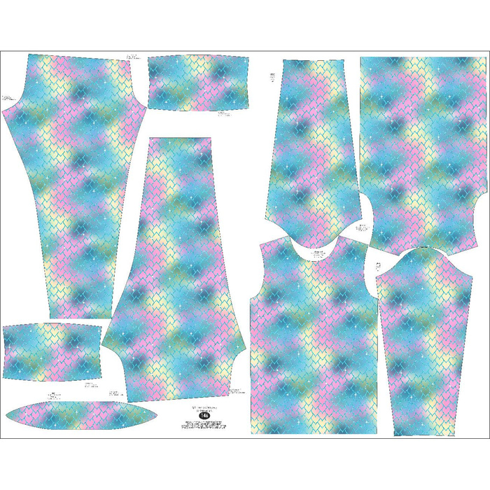 THERMO MÄDCHEN SET (NANCY) - REGENBOGEN-OZEAN Ms. 4 - Nähset 134