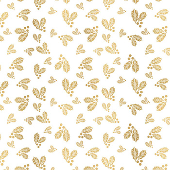 GOLDEN HOLLY (WHITE CHRISTMAS) - Woven Fabric for tablecloths