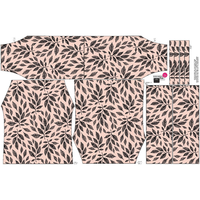 Carmenausschnitt Bluse (VIKI) - SCHWARZE BLÄTTER - Nähset 