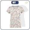 WOMEN’S T-SHIRT - PATTERN (HOBBIES AND JOBS) - ecru / white -  single jersey XXS
