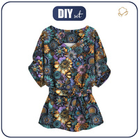 KIMONO BLUSE - COLORFUL GERBERA - Nähset