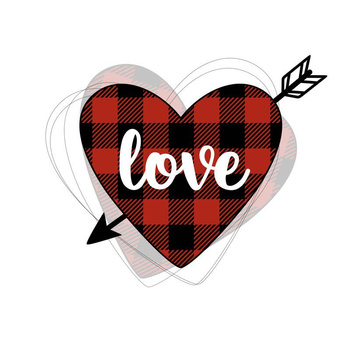 SERCE LOVE / strzała (BE MY VALENTINE) - panel 50cm x 60cm