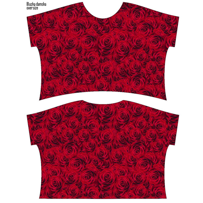LEHKÁ HALENKA OVERSIZE "ELENA" - RŮŽE - Sada šití