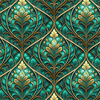 Stained Garden wz. 5 - tkanina bawełniana
