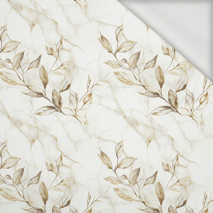 FLORAL GOLD - Cloud Dancer WZ.1 - looped knit fabric