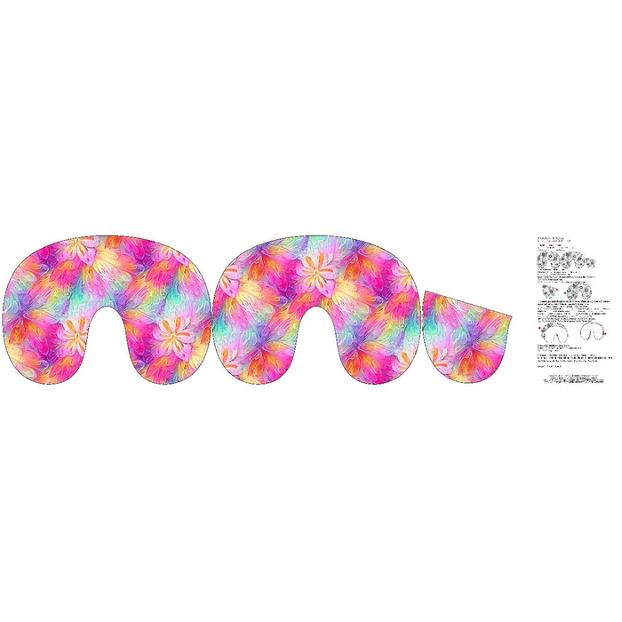 PODUSZKA NA SZYJĘ - TĘCZOWE KWIATY - zestaw do uszycia