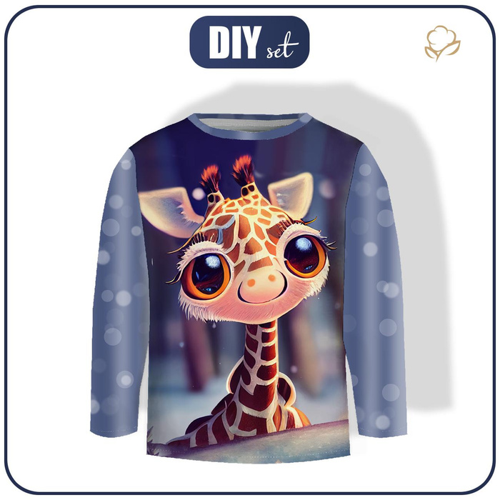Longsleeve (110/116) - ANIMATED GIRAFFE - sewing set 