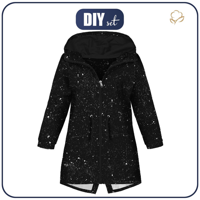 KIDS PARKA (ARIEL) - CONCRETE / black - sewing set (158-164)