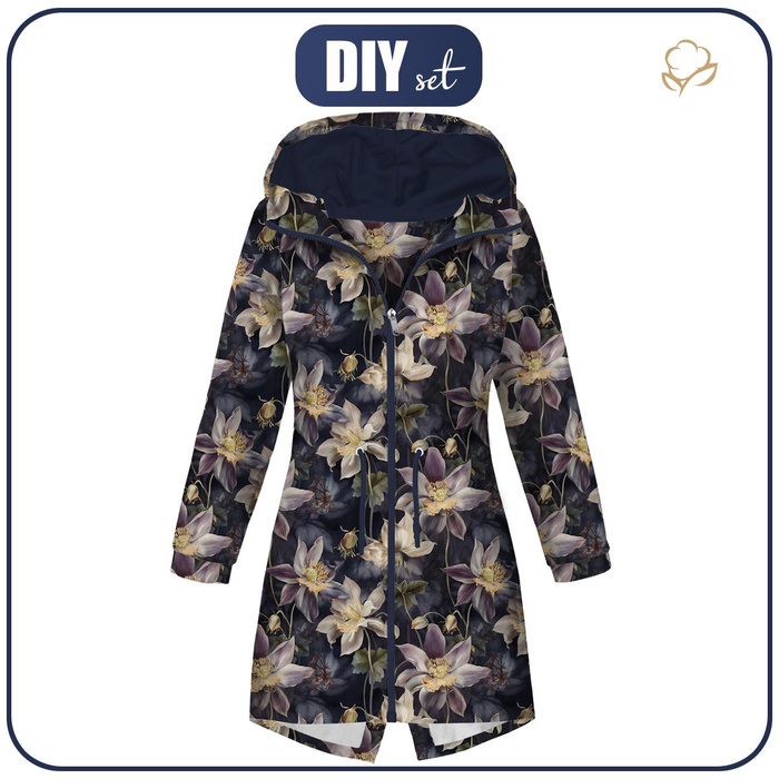 DÁMSKÁ BUNDA PARKA (ANNA) - PASTEL FLOWERS WZ.3 - softshell XXL