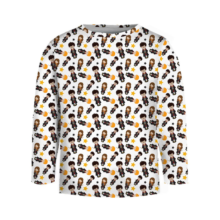 LONGSLEEVE - MAGISCHE FREUNDE M. 2 (ZAUBERSCHULE) / weiß - Nähset