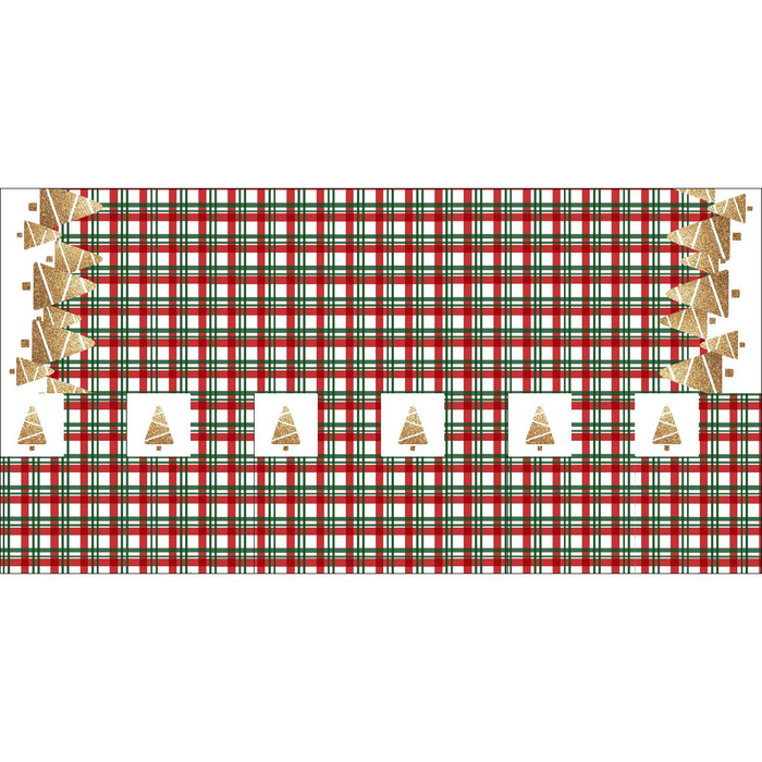 SERVIETTEN UND TISCHLÄUFER - KARO / WEIHNACHTSBÄUME - Nähset