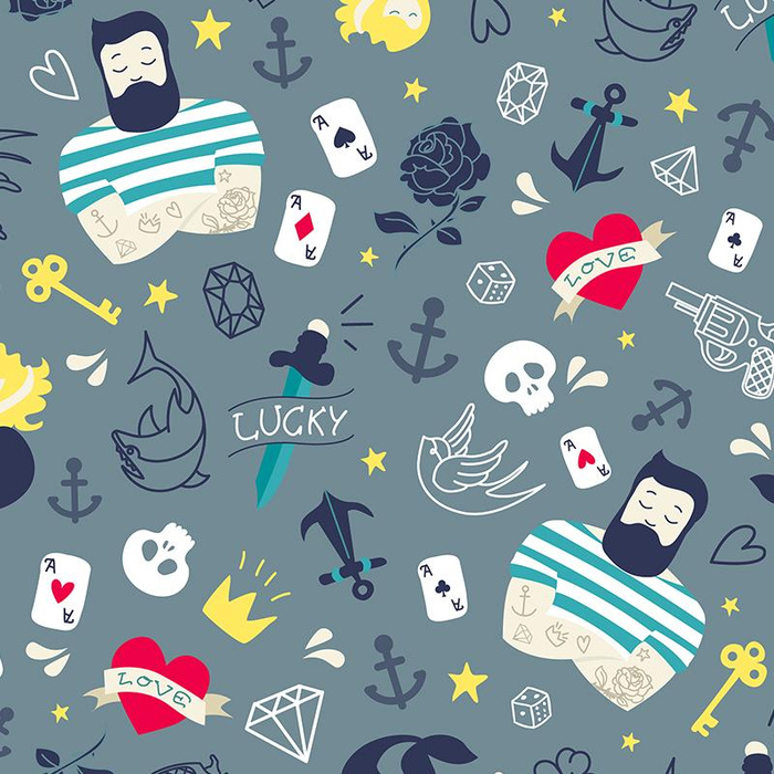 TATTOO / gray - quick-drying woven fabric