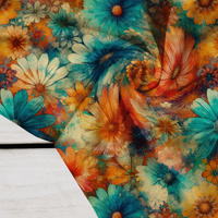 FLOWERS PAPAYA ORANGE WZ. 6 - Krep