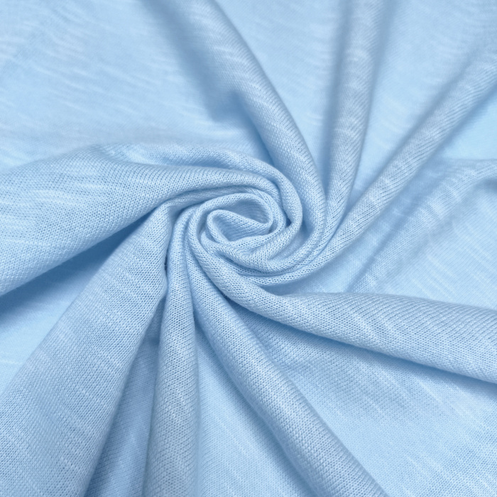 Baumwoll-Slubjersey mit Bio-Baumwolle 170g - LIGHT SKY BLUE D-75