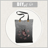 SHOPPER BAG - ALWAYS BEAUTIFUL (GLITTER SCHMETTERLINGE) / ACID WASH GRAU - Waterproof woven fabric - sewing set