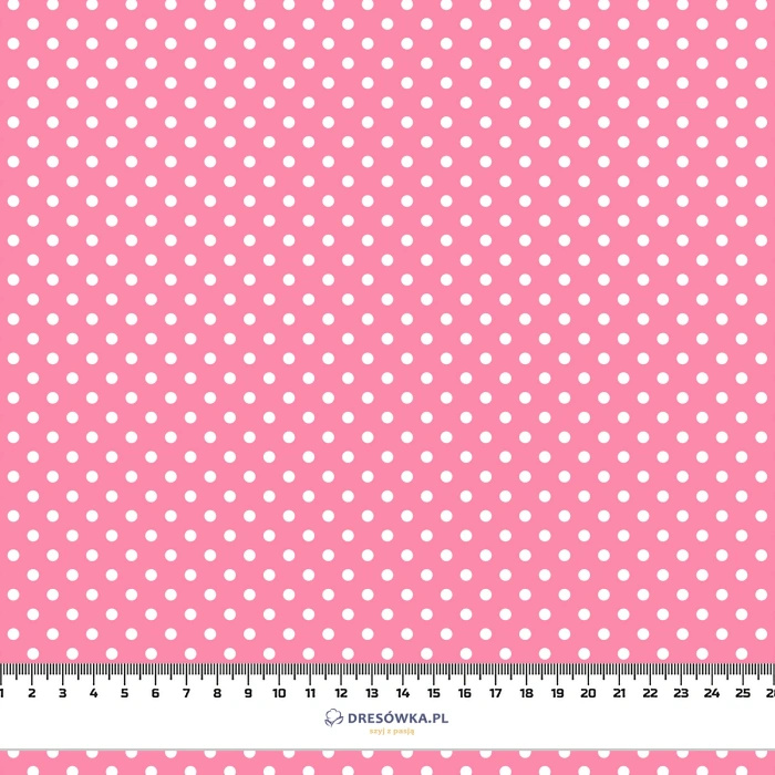 WHITE DOTS / pink - viscose woven fabric