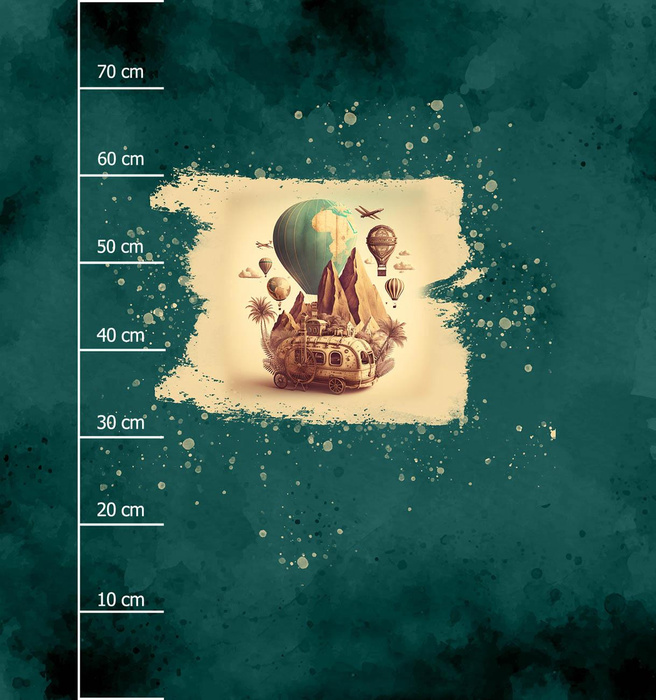 TRAVEL TIME PAT. 8 - panel (75cm x 80cm) SINGLE JERSEY ITY