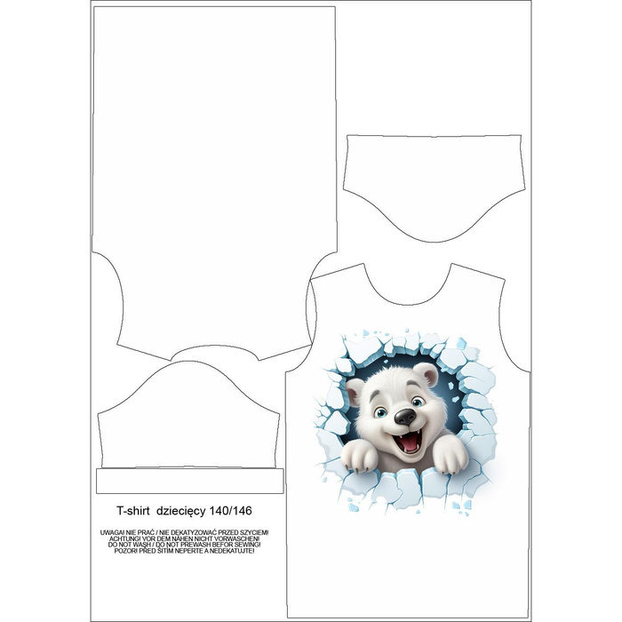 T-SHIRT DZIECIĘCY - HAPPY BEAR - zestaw do uszycia (140/146)