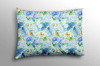 MINI KINGFISHERS AND LILACS (KINGFISHERS IN THE MEADOW) / light blue - Waterproof woven fabric